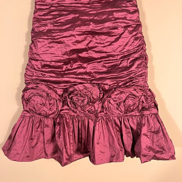 BCBGMaxAzria Strapless Metallic Ruched Mini Lined Cocktail Dress Women's 10 - Picture 3 of 11